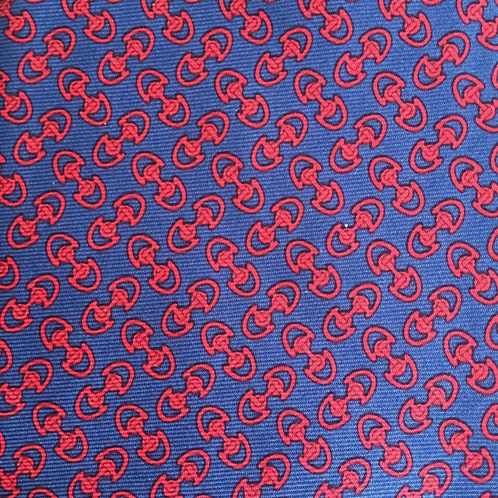 Lester Horsebit Pattern Silk Tie - Picture 2 of 6